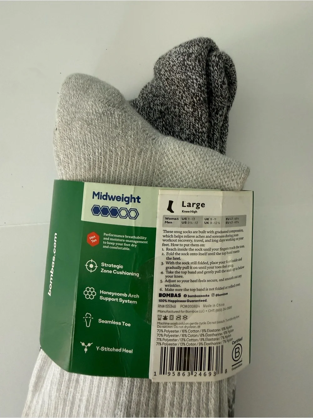 Bombas 2 pair compression socks